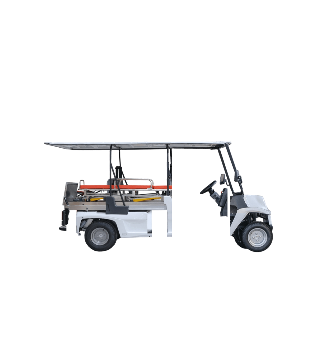 Melex N.20 Ambulanza vista laterale con barella
