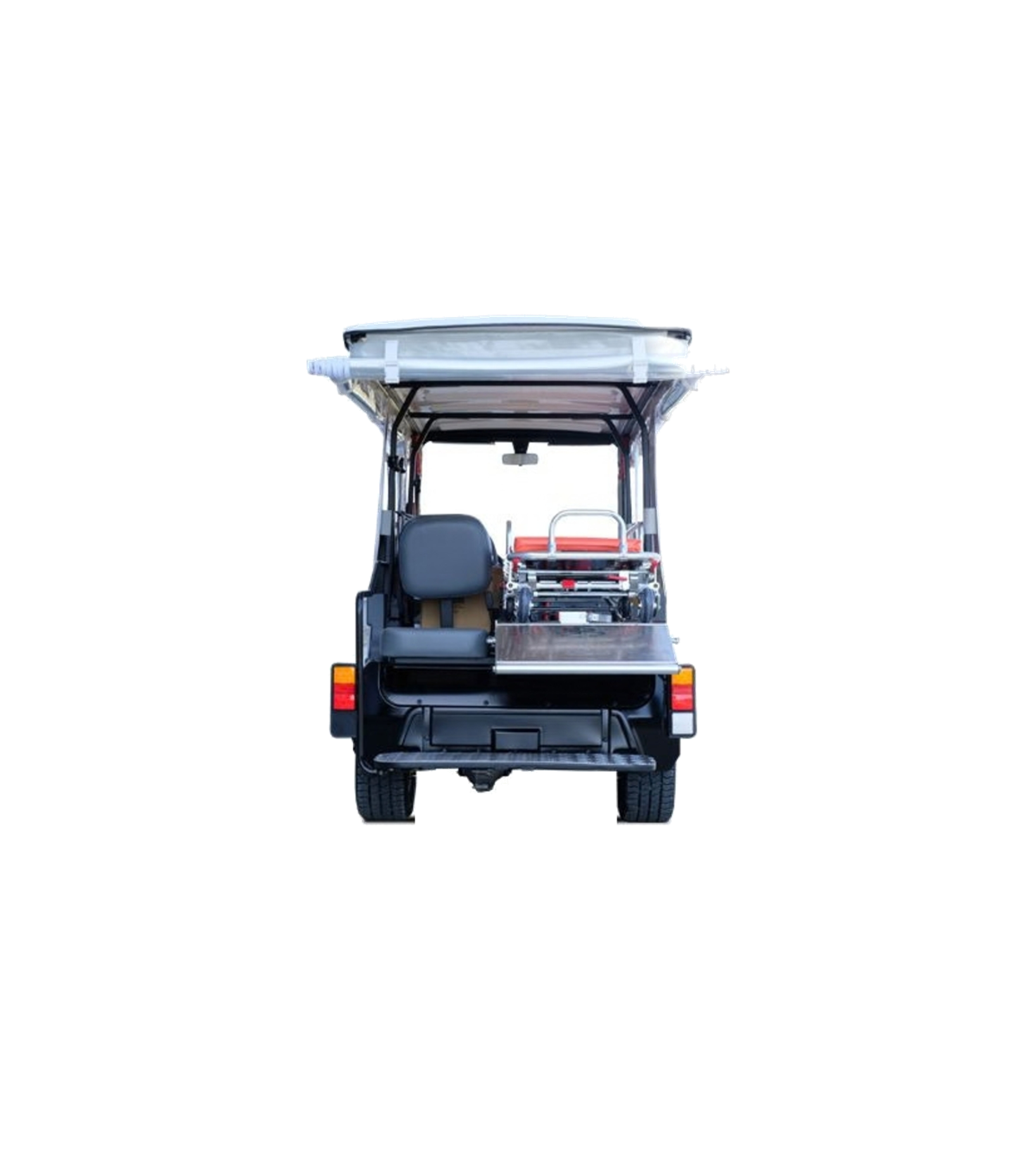 Melex N.20 Ambulanza vista posteriore con barella