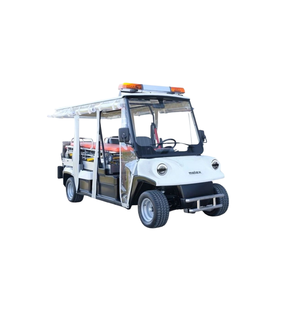 Melex N.20 Ambulanza vista frontale tre quarti