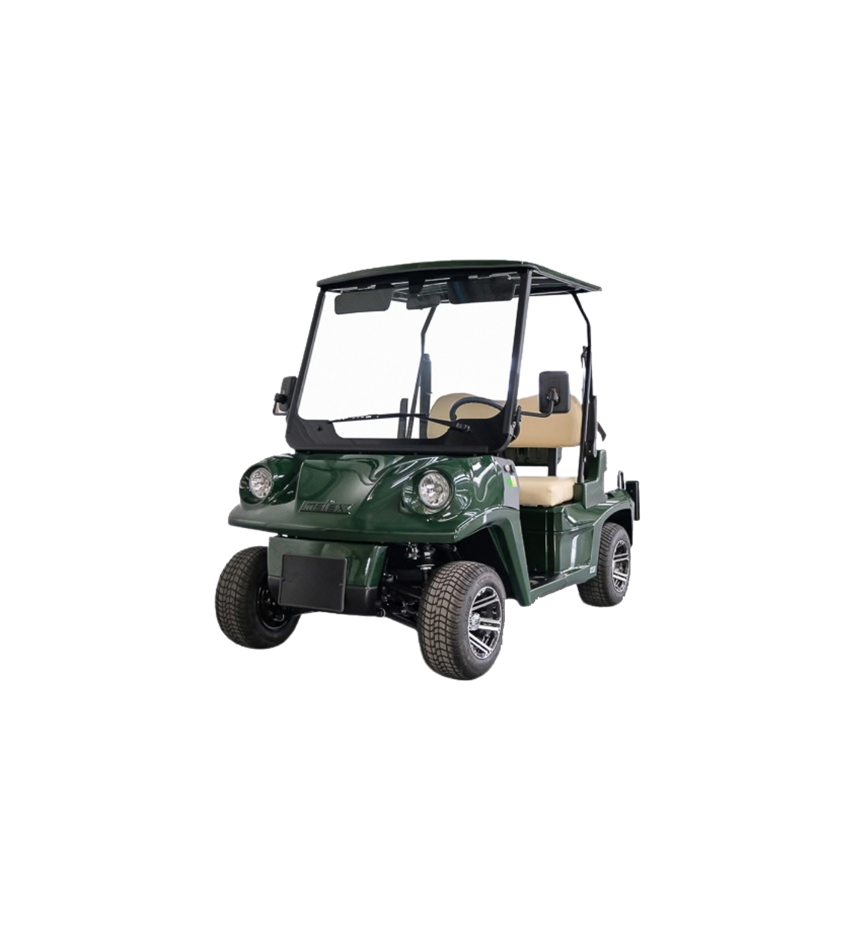 Melex N.20 Passenger 2 H verde, vista frontale tre quarti