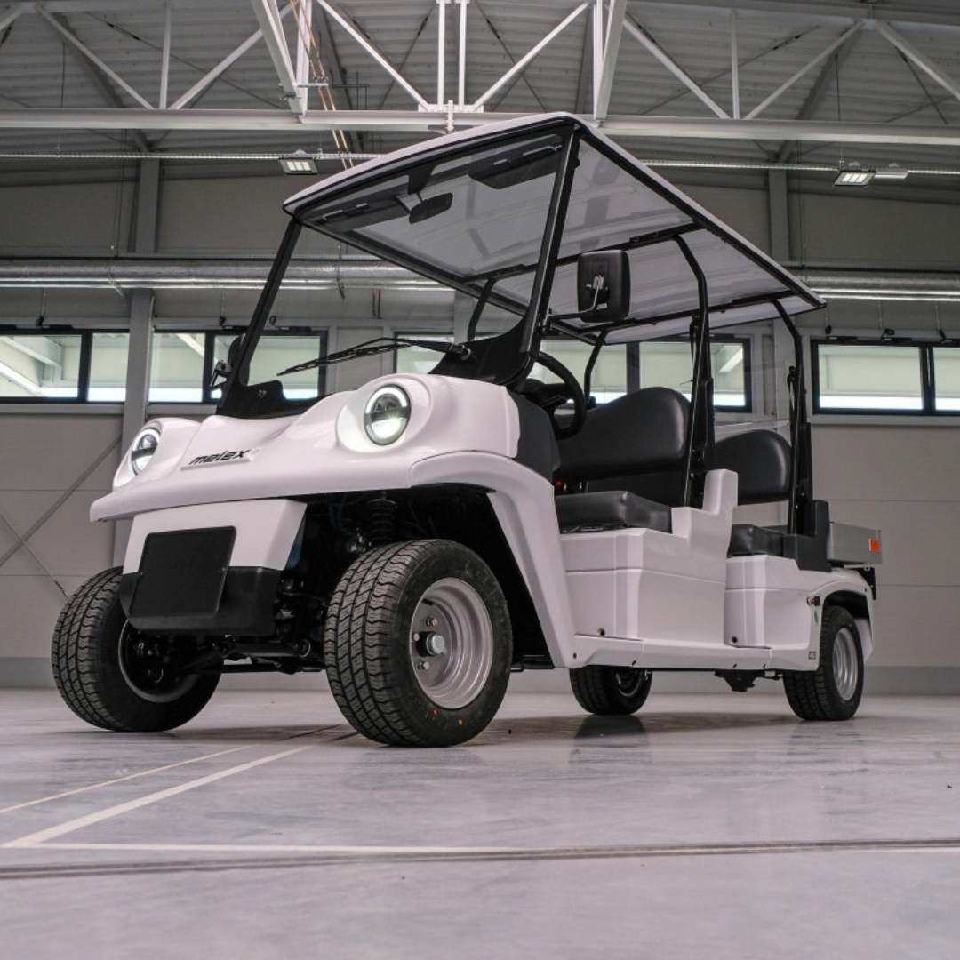 Melex N.20 Passenger 4 H bianco, vista frontale ravvicinata