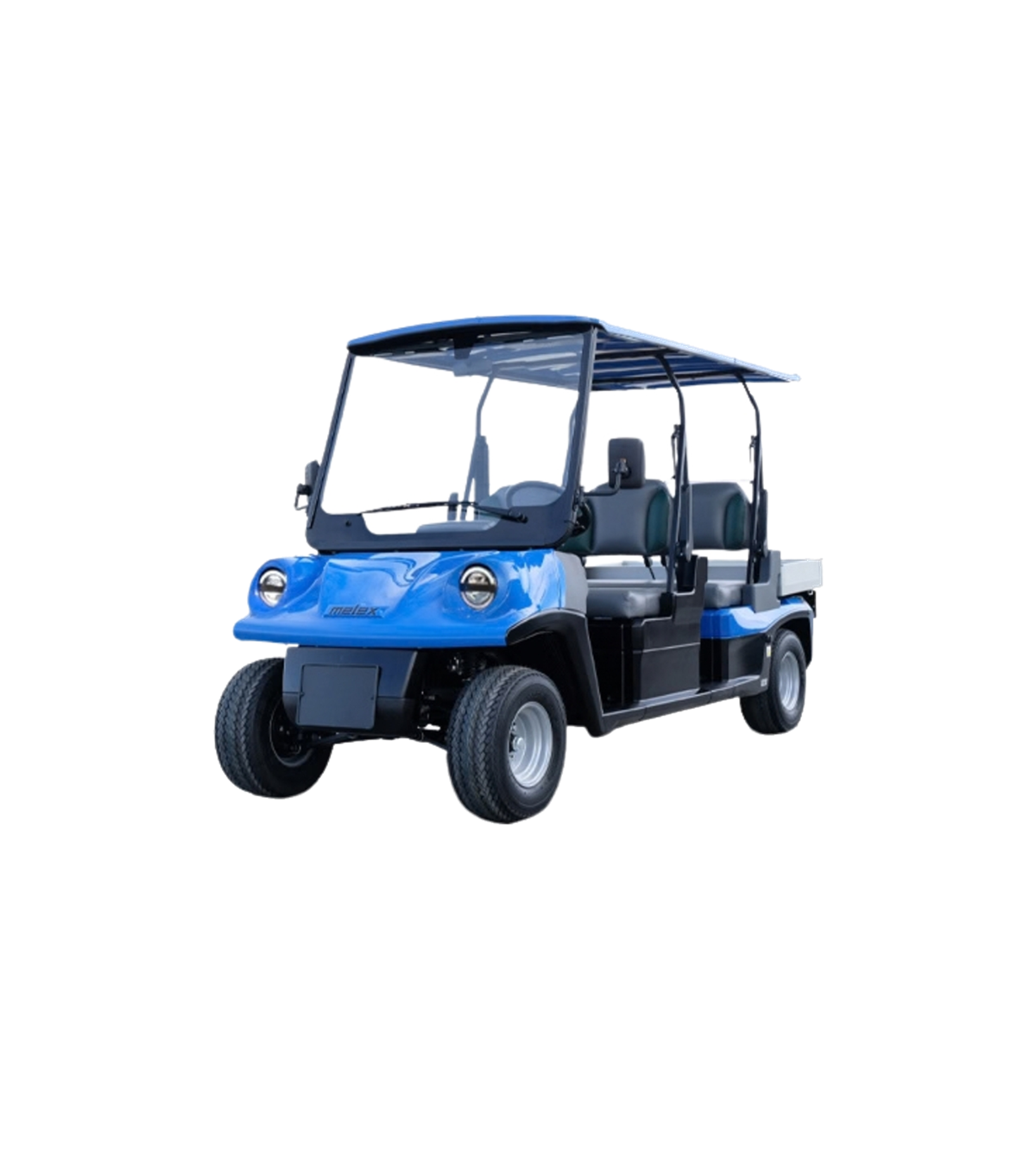 Melex N.20 Passenger 4 H blu, vista frontale tre quarti
